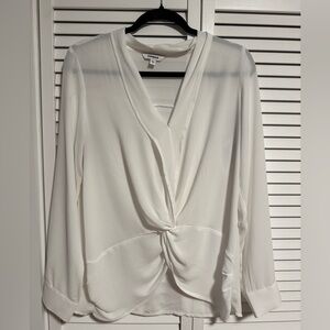 Express White Twist-Front Blouse